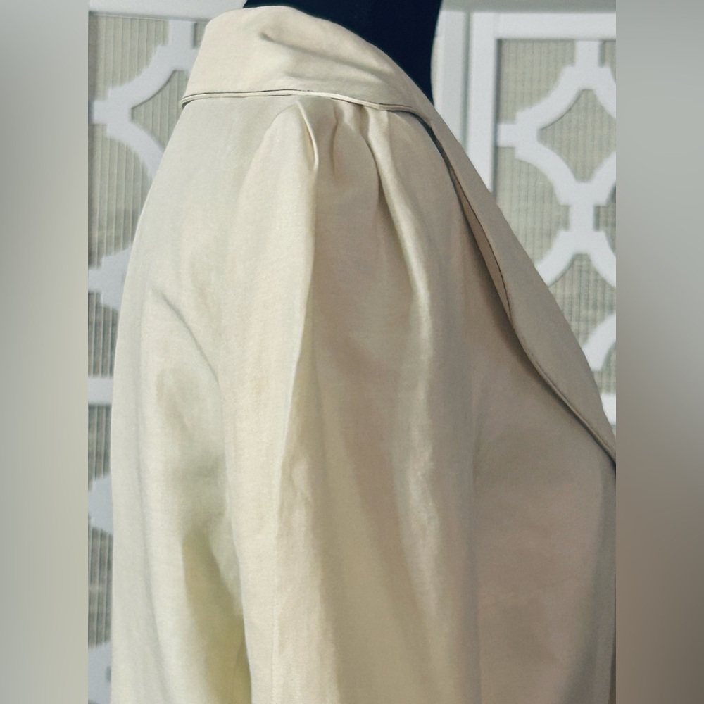 MARIMEKKO LARGE LINEN BLEND CREAM IVORY WHITE BLAZER JACKET VINTAGE DESIGNER - Picture 10 of 16